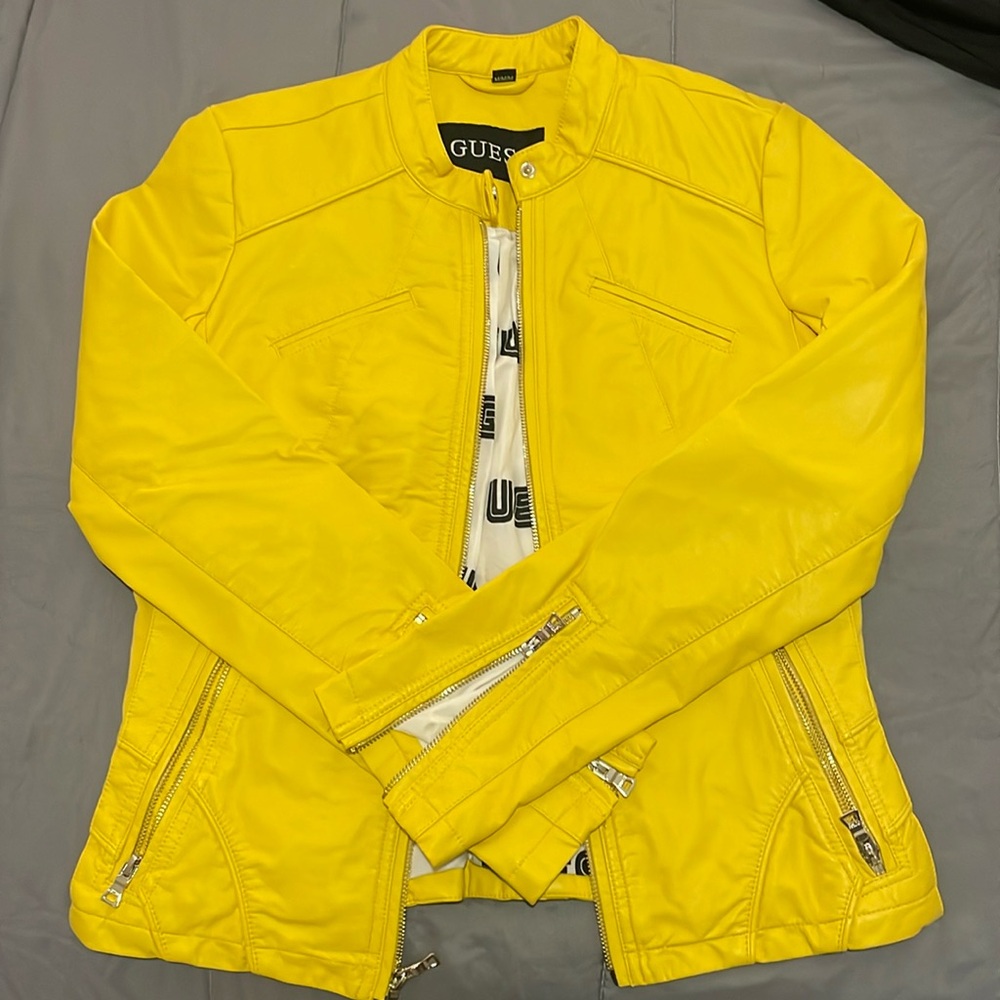 Guess Moto Jacket - Yellow